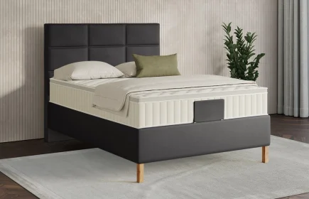 Mozart Boxspringbett Serie 7 Soler 140x200 Kunstleder All  Black H3 Königliche Matratze