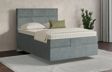 Mozart Boxspringbett Serie 7 Soler 140x200 Samt Dusty Blues H2 schwebend