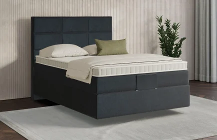 Mozart Boxspringbett Serie 7 Soler 140x200 Samt Night Blue H3 schwebend