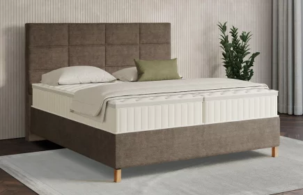 Mozart Boxspringbett Serie 7 Soler 160x200 Feiner Stoff Braun H2/H3 Königliche Matratze