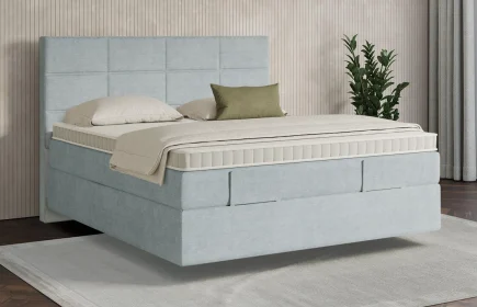 Mozart Boxspringbett Serie 7 Soler 160x200 Feiner Stoff Frosted Azure H4/H4 schwebend