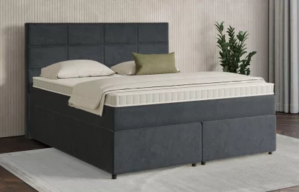 Mozart Boxspringbett Serie 7 Soler 160x200 mit Bettkasten Samt Anthrazit H2/H4