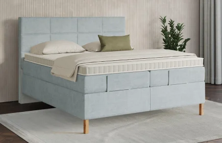 Mozart Boxspringbett Serie 7 Soler 160x220 Feiner Stoff Frosted Azure H3/H3