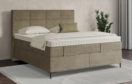 Mozart Boxspringbett Serie 7 Soler 180x200 Feiner Stoff Dusty Taupe H2/H3
