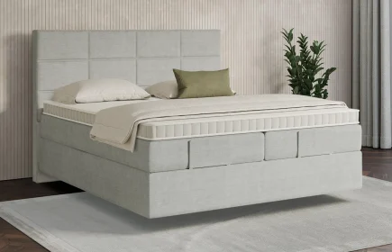 Mozart Boxspringbett Serie 7 Soler 180x200 Feiner Stoff Lunar Mist H3/H3 schwebend