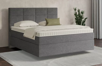 Mozart Boxspringbett Serie 7 Soler 180x200 Grober Stoff Anthrazit H3/H2 schwebend