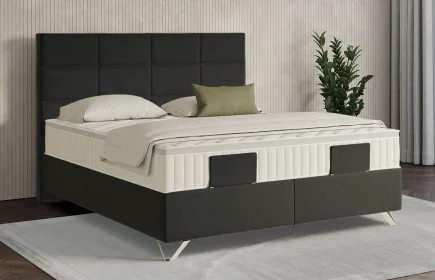 Mozart Boxspringbett Serie 7 Soler 180x200 Samt Raven Silk H3/H3 Königliche Matratze