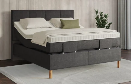 Mozart Boxspringbett Serie 7 Soler 180x210 elektrisch Feiner Stoff Carbon Grey H2/H3