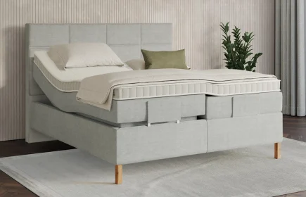Mozart Boxspringbett Serie 7 Soler 240x200 elektrisch Feiner Stoff Lunar Mist H3/H3