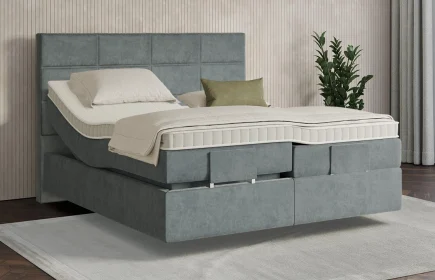 Mozart Boxspringbett Serie 7 Soler 240x200 elektrisch Samt Dusty Blues H2/H4 schwebend