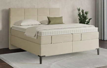 Mozart Boxspringbett Serie 7 Soler 240x200 Grober Stoff Wool Cream H4/H2