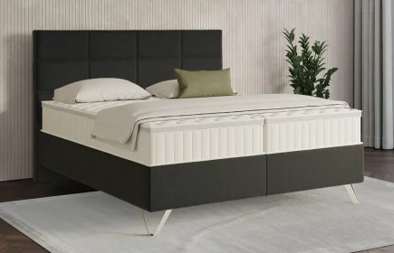 Mozart Boxspringbett Serie 7 Soler 240x200 Samt Schwarz H2/H2 Königliche Matratze