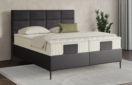 Mozart Boxspringbett Serie 7 Soler 240x210 Kunstleder All  Black H3/H3 Königliche Matratze