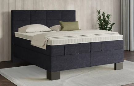 Mozart Boxspringbett Serie 7 Soler 280x200 Grober Stoff Celestial Ink H3/H3