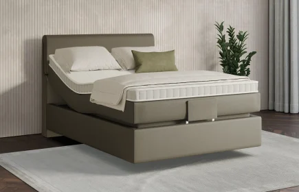 Mozart Boxspringbett Serie 7 Strauss 100x200 elektrisch Kunstleder Olive Dream H2 schwebend