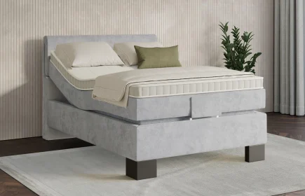 Mozart Boxspringbett Serie 7 Strauss 100x200 elektrisch Samt Fog Grey H2