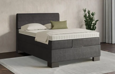 Mozart Boxspringbett Serie 7 Strauss 120x200 Feiner Stoff Carbon Grey H3