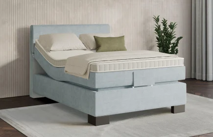 Mozart Boxspringbett Serie 7 Strauss 120x220 elektrisch Feiner Stoff Frosted Azure H2