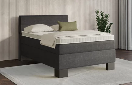 Mozart Boxspringbett Serie 7 Strauss 140x200 Feiner Stoff Anthrazit H2