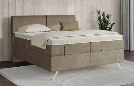 Mozart Boxspringbett Serie 7 Strauss 180x190 Feiner Stoff Dusty Taupe H3/H3