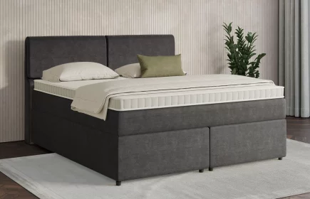 Mozart Boxspringbett Serie 7 Strauss 180x190 mit Bettkasten Feiner Stoff Anthrazit H3/H3