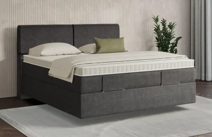 Mozart Boxspringbett Serie 7 Strauss 180x200 Feiner Stoff Carbon Grey H2/H2 schwebend