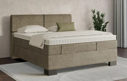 Mozart Boxspringbett Serie 7 Strauss 180x200 Feiner Stoff Dusty Taupe H2/H3