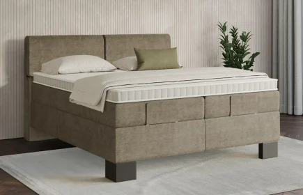 Mozart Boxspringbett Serie 7 Strauss 180x200 Feiner Stoff Dusty Taupe H3/H2
