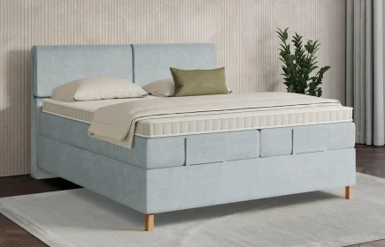 Mozart Boxspringbett Serie 7 Strauss 180x200 Feiner Stoff Frosted Azure H2/H3
