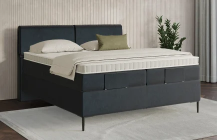 Mozart Boxspringbett Serie 7 Strauss 180x200 Samt Night Blue H3/H2