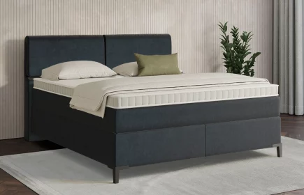 Mozart Boxspringbett Serie 7 Strauss 180x220 Samt Dunkelblau H3/H3