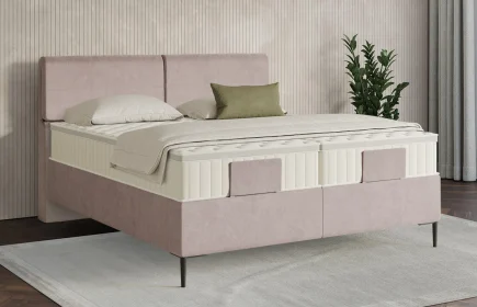 Mozart Boxspringbett Serie 7 Strauss 200x200 Samt Blossom Pink H3 Königliche Matratze